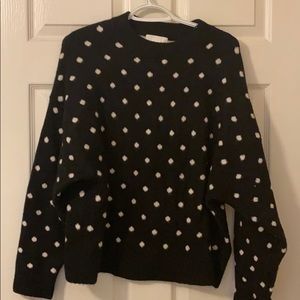 H&M black and white polka dot sweater